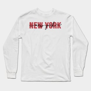 New York - Red Long Sleeve T-Shirt